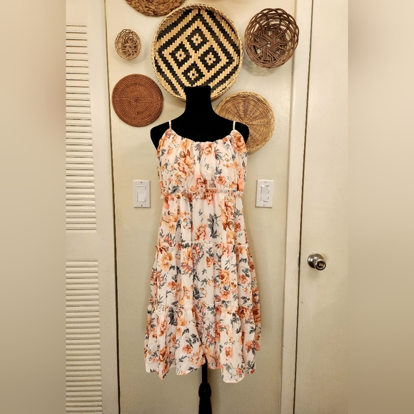 LAST ONE! Floral Tiered Babydoll Mini Dress With Ruffles - Picture 9 of 10